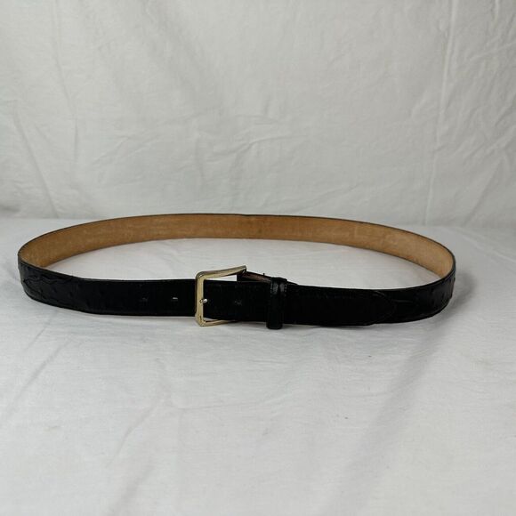 Tony Lama Mens Size 46 Black Ostrich Embossed Leather Western Dress Belt 1373L‎ - Picture 1 of 14